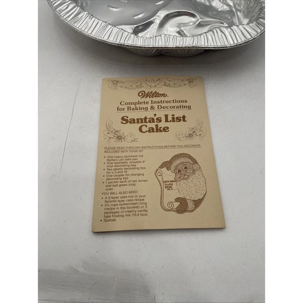 Vntg NOS 1978 Wilton Cake Decorating Kit SANTA CLAUS Pan + Directions Insert